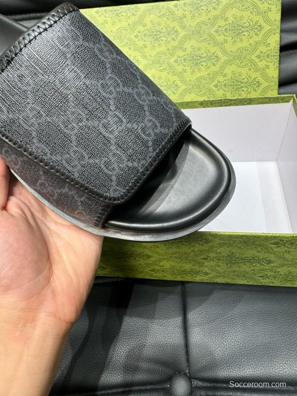 2024 Slippers Gucci Black Fabric Slippers MJ00200