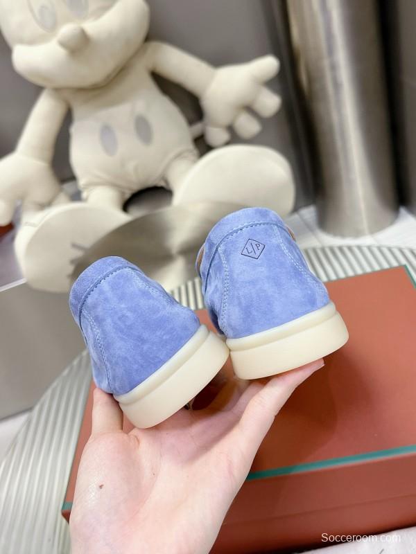 2024 Unisex LP Light Blue Suede Loafers MJ00270