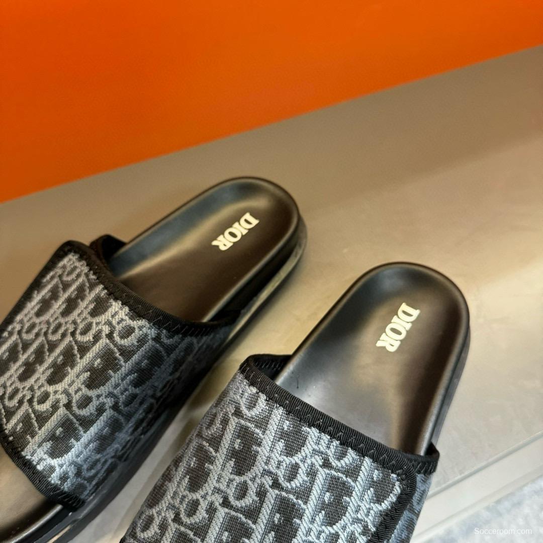 2024 Slippers Dior Black Fabric Slippers MJ00180