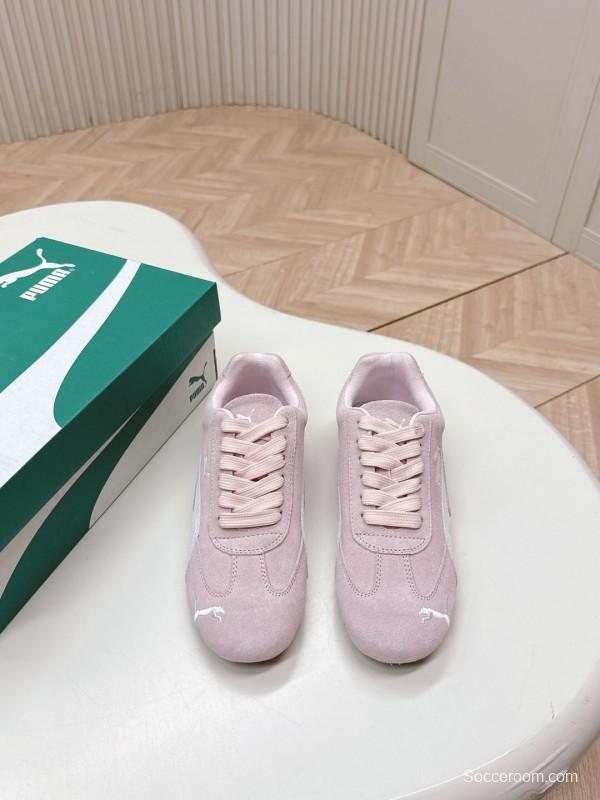 2025 Women Puma Pink Suede Sneakers LY00280