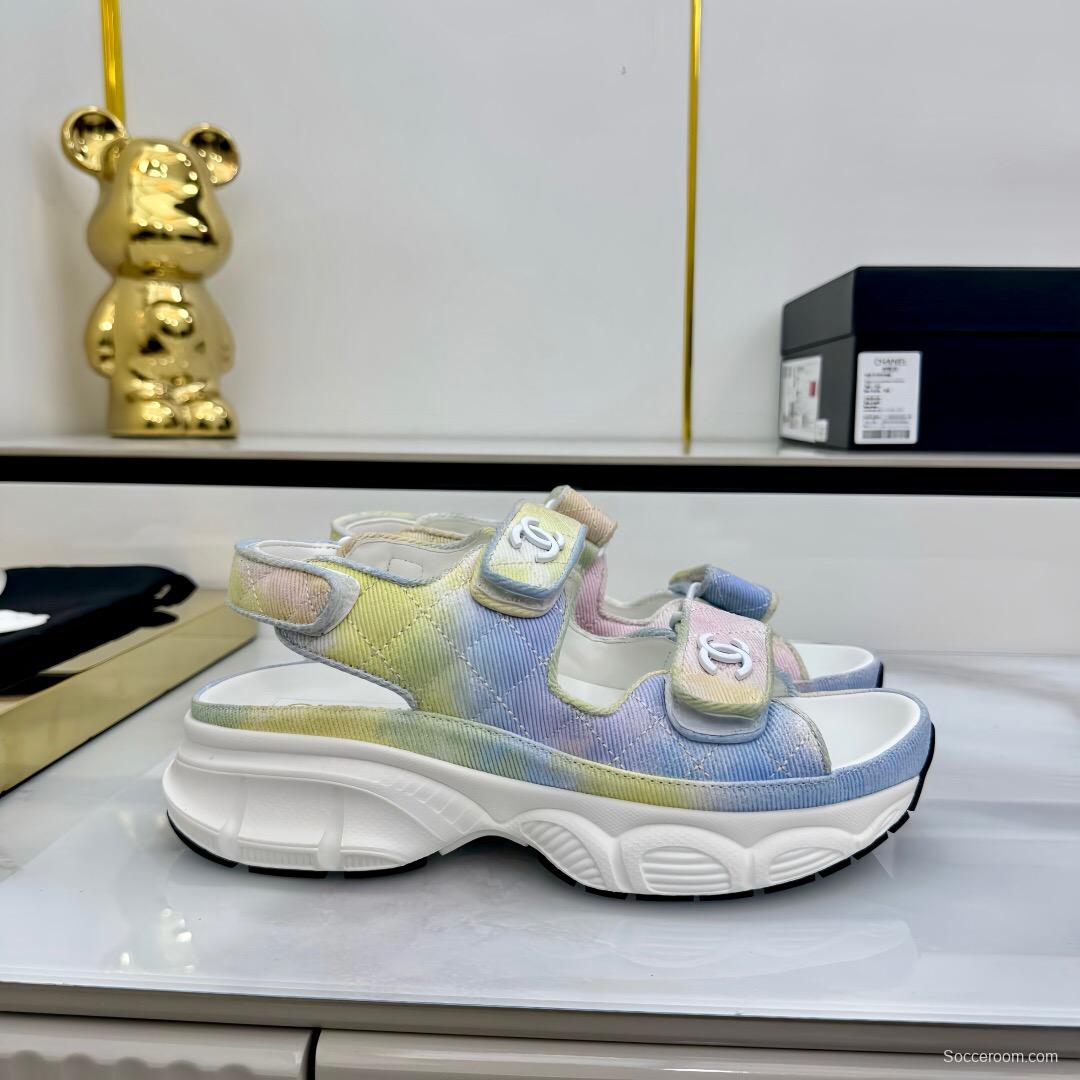 2025 Slippers Chanel Pastel Yellow Blue Pink Textile Slippers