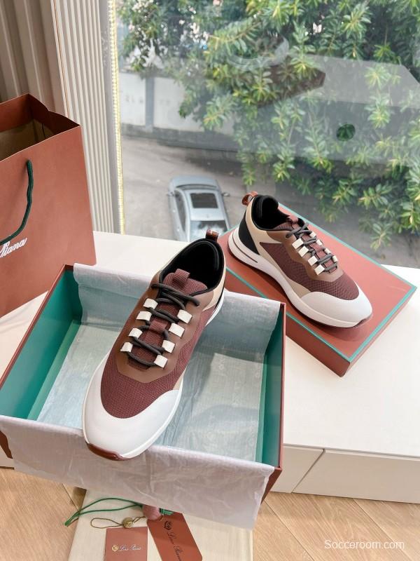 2024 Unisex Le Parmentier Brown Beige Knit Casual Sneakers Top Version MJ00340