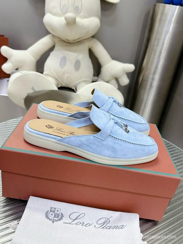 2024 Slippers LP Light Blue Suede Loafer MJ00270