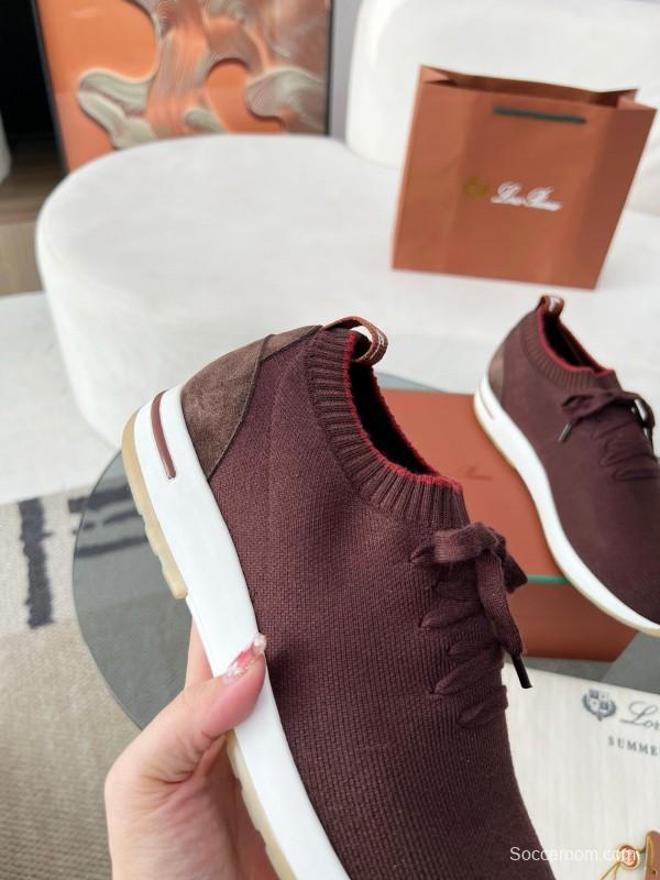 2024 Men LP Burgundy Wool Knit Sneakers MJ00330