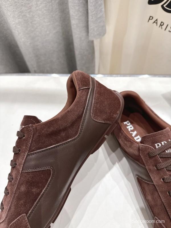 2025 Unisex Prada Brown Suede Casual Shoes