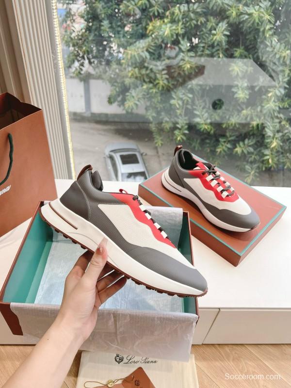 2024 Unisex Le Parmentier gray white red knit sneakers MJ00340