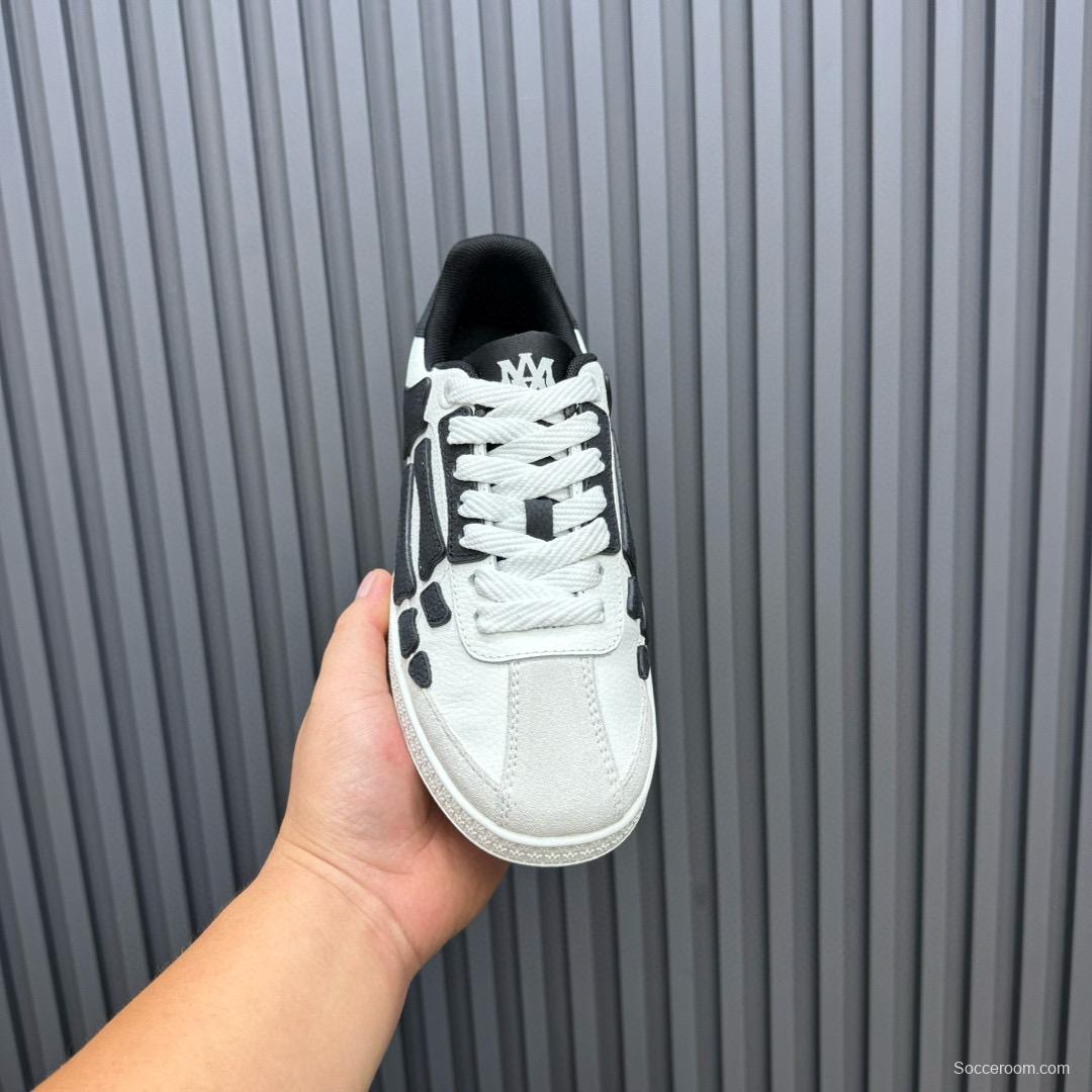 2024 Unisex Amiri White Black Leather Sneakers MJ00300