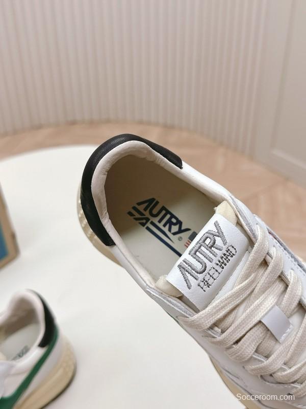 2024 Unisex Autry White Green Black Leather Mesh Sneakers MJ00330
