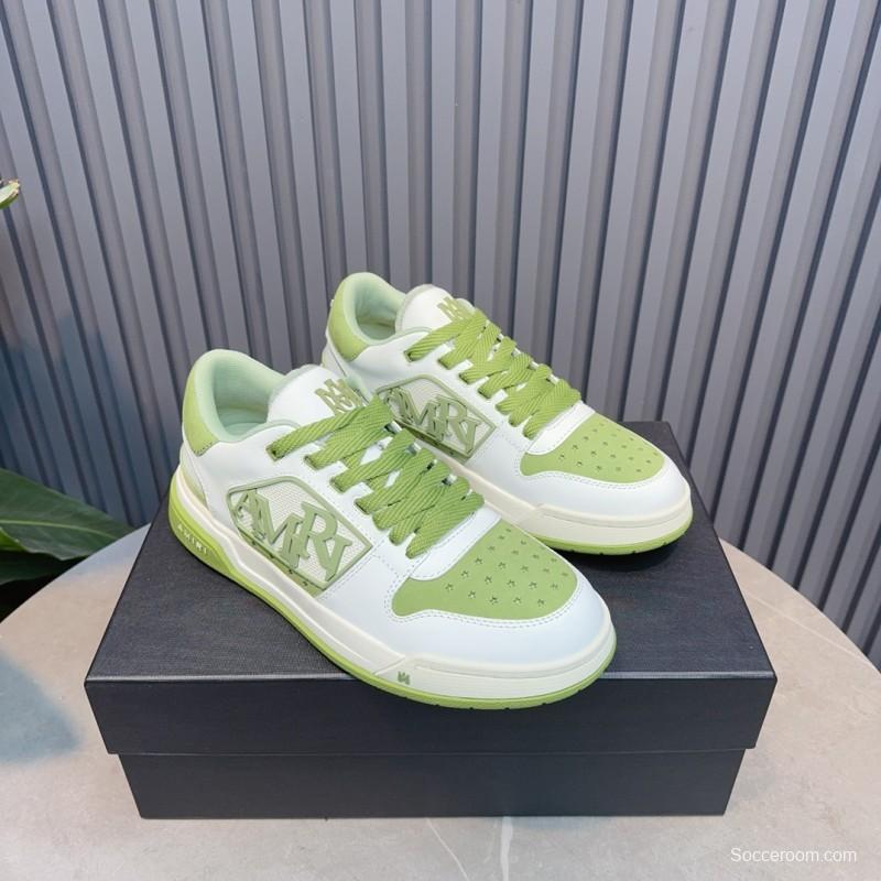 2025 Unisex Amiri Green White Leather Sneakers MJ00360