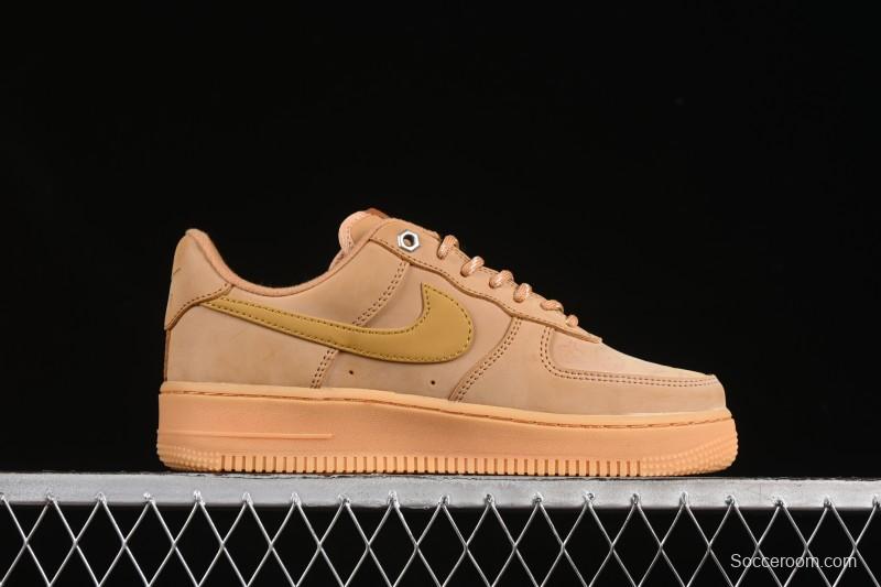 Louis Vuitton x Nike Air Force 1 '07 Low Casual Sneakers with Monogram Print in Wheat - CJ9179-200