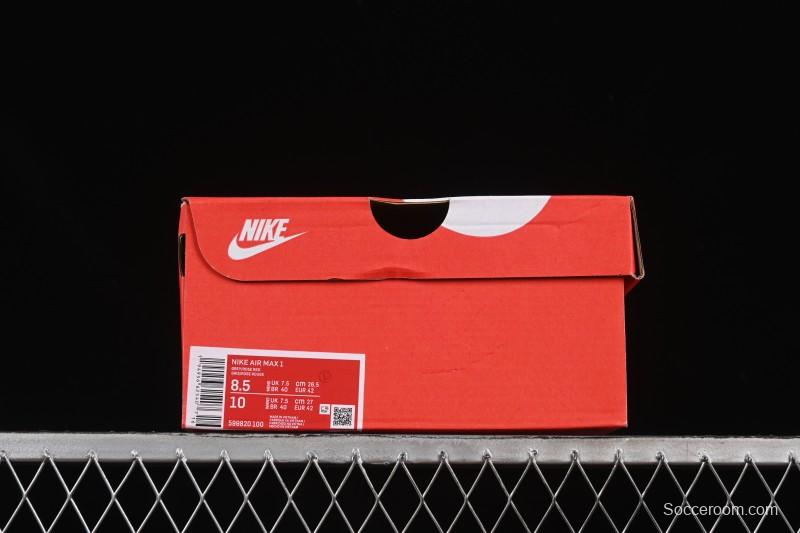 Nike Air Max 1 Retro Running Shoes with Half-Sole Air Cushion - 599820-100