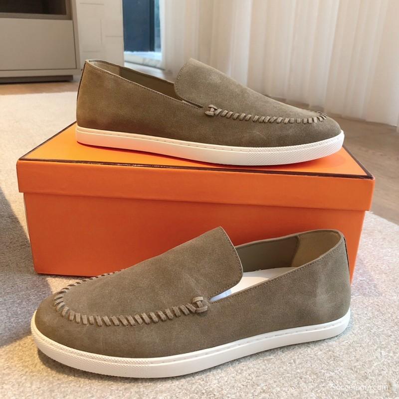 2025 Unisex Hermès Brown Suede Plimsolls AS00380