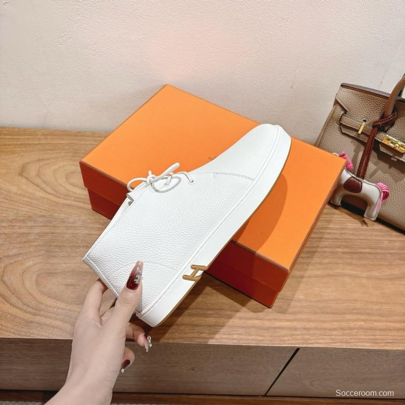 2025 Unisex H White Leather Classic Boots AS00380