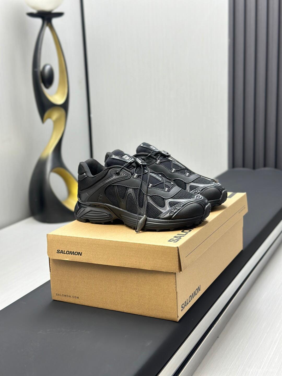 2025 Unisex SALOMON Black Leather Mesh Outdoor Casual KFY00320