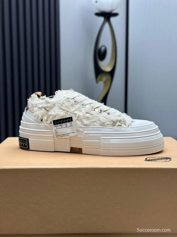 2025 Unisex XVESSEL White Canvas Plimsolls Vulcanized AS00260