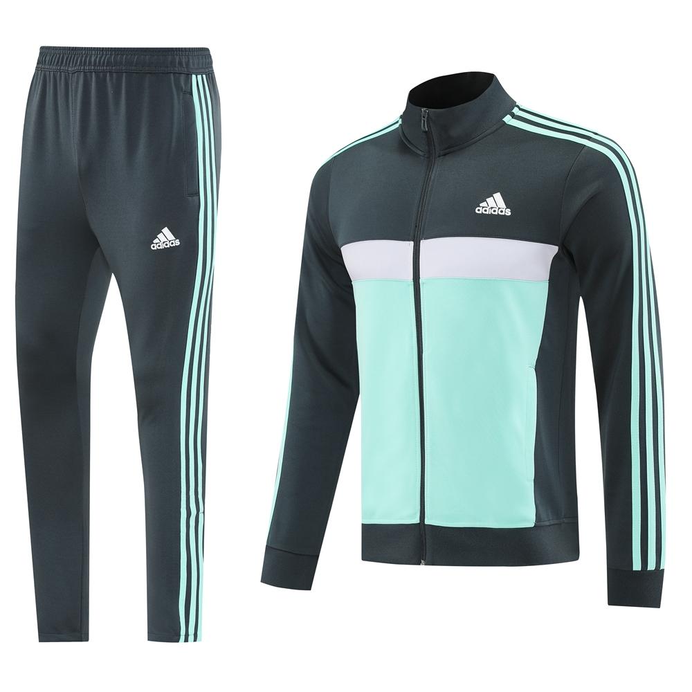 2025 Adidas Dark Grey Full Zipper Jacket +Long Pants