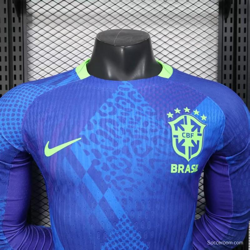 Player Version 2025 Brazil Away Long Sleeve Jersey