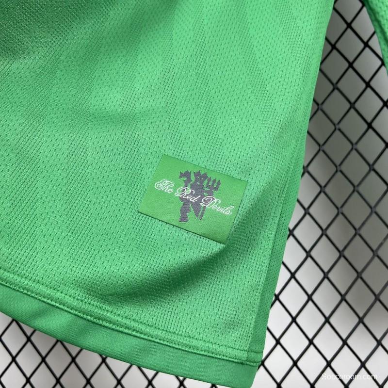 2007/08 Manchester United Green Goalkeeper Long Sleeves Retro Jersey