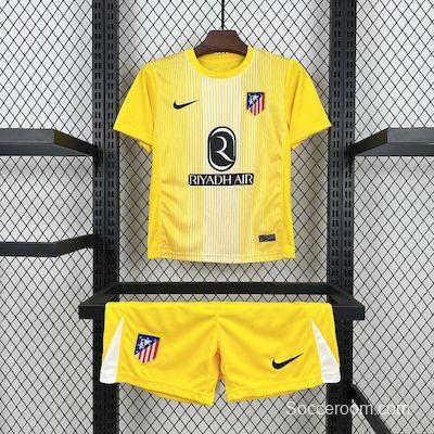 2025/26 Kids Atletico Madrid Yellow Goalkeeper Jersey
