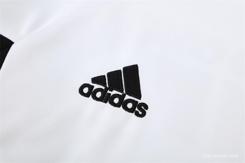 Retro 08/09 Real Madrid White Half Zipper Jacket