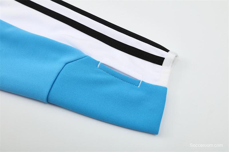 Retro 12/13 Real Madrid White/Blue Half Zipper Jacket