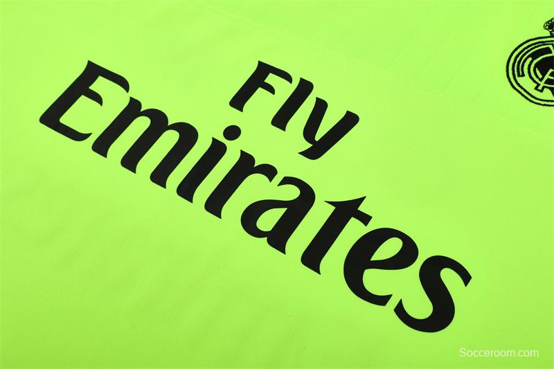Retro 15/16 Real Madrid Fluorescent Green Half Zipper Jacket