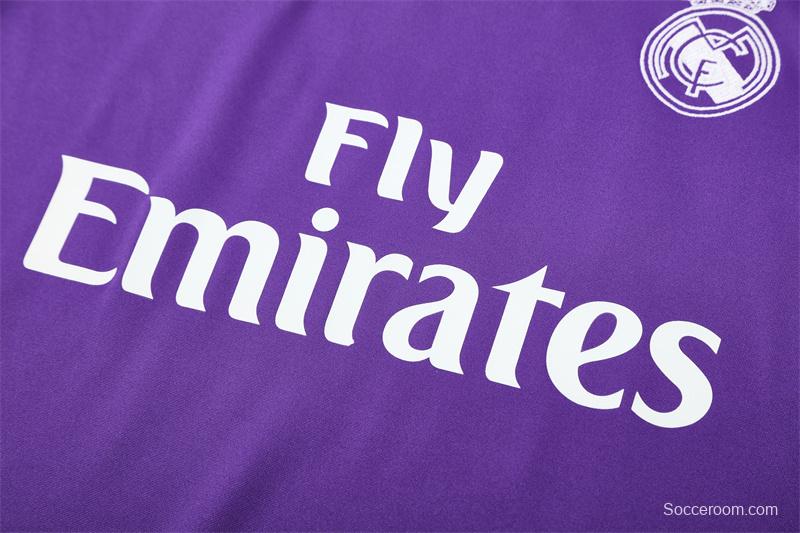 Retro 16/17 Real Madrid Purple Half Zipper Jacket