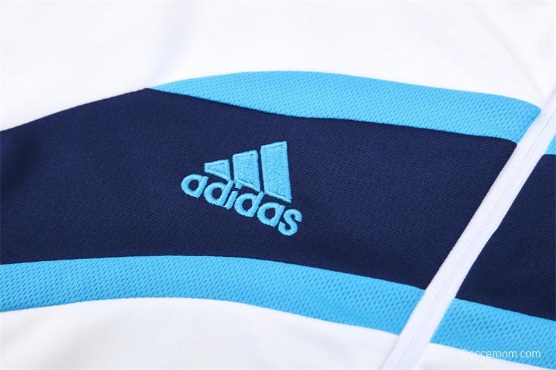 Retro 09/10 Real Madrid White Half Zipper Jacket