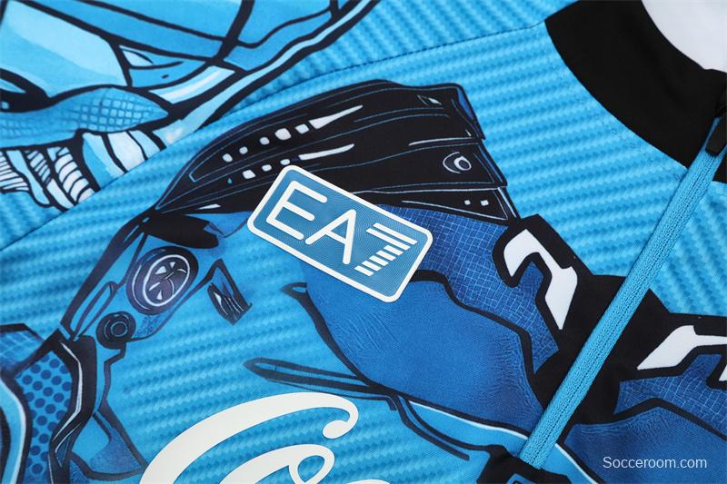 25/26 Napoli Light Blue Camouflage Half Zipper Jacket+Long Pants