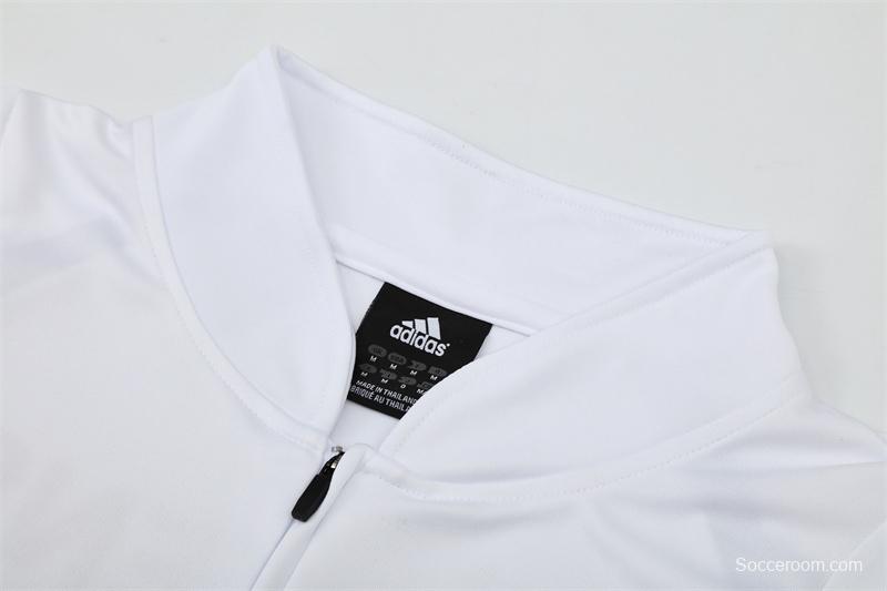 Retro 03/04 Real Madrid White Half Zipper Jacket