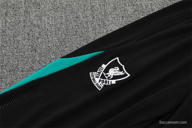 Player Version 25/26 Liverpool Green AD on Both Sleeves Half Zipper Jacket+Long Pants