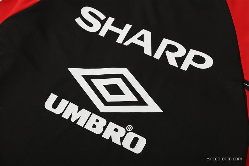 Retro 98/99 Manchester United Black Half Zipper Jacket