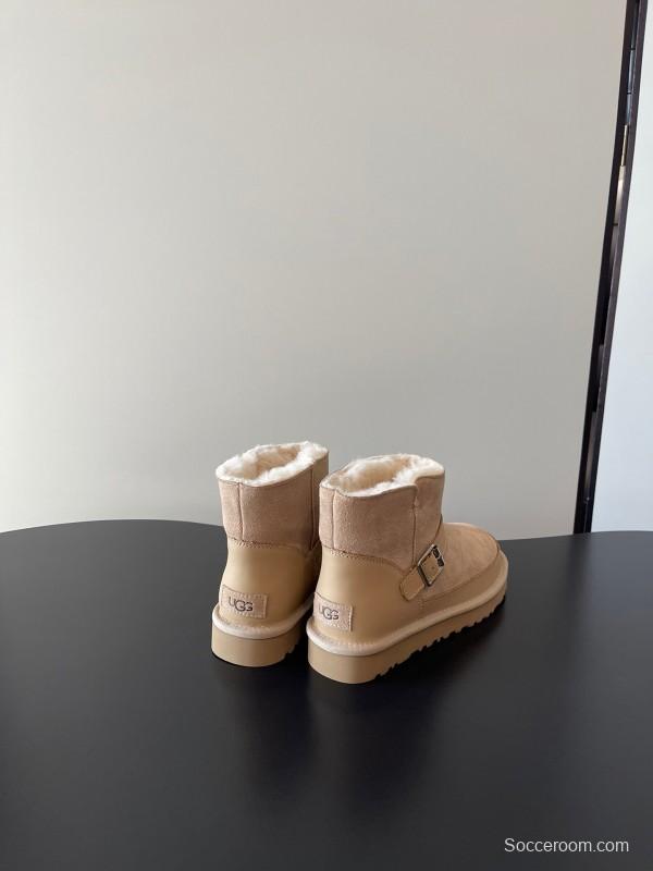 UGG 4512 Latest Buckle Flat Sole Premium Wool Anti-Slip Snow Boots - AS00290