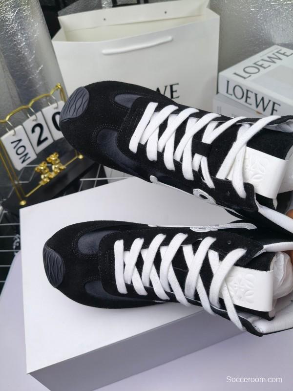 LOEWE High-Top German Training Sneakers Retro Fashion Casual White Shoes - LY00330