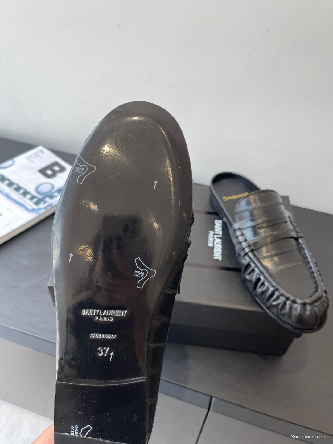 Saint Laurent Classic Loafer Half-Drag Mule Shoes - KF Y00350