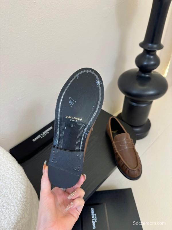 Saint Laurent Classic Loafer Leather Shoes - KFY00350