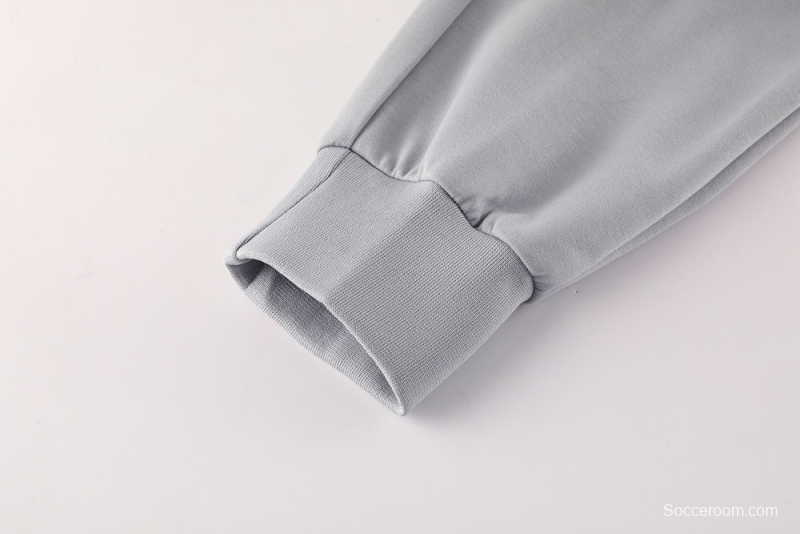 25/26 Manchester United Gray Half Zipper Jacket+Long Pants S-2XL