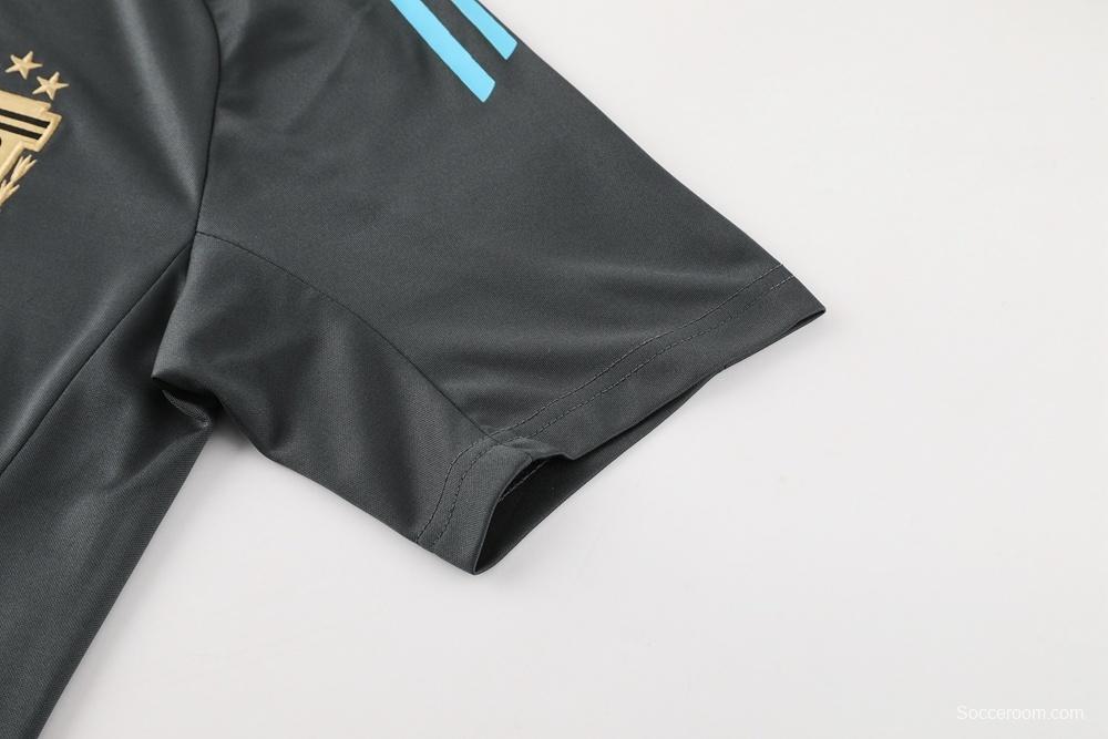 2025 Argentina Dark Gray Short Sleeve+Soccer Shorts