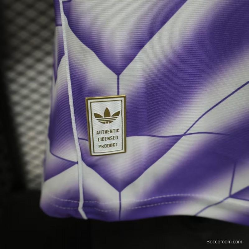 25/26 Player Version  Real Madrid Third Purple with Chevron Gradient Pattern Jersey
