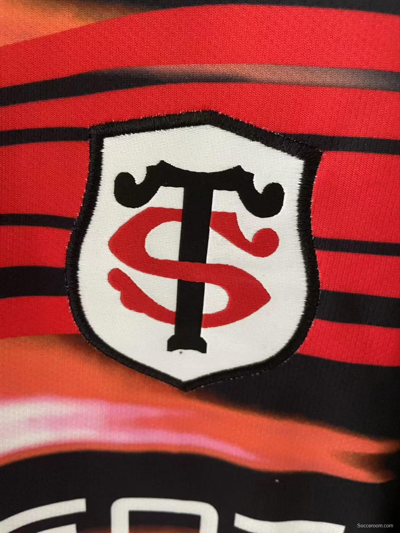 25/26 Toulouse Rugby Black with Red Lightning Stripes Jersey