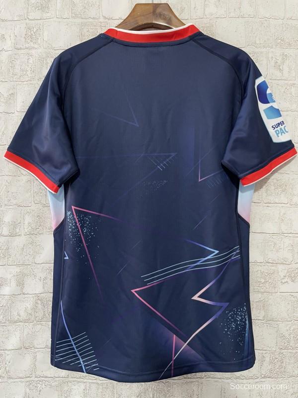 25/26 Melbourne Rebels Navy with Lightning Pattern and Pink Gradient Jersey