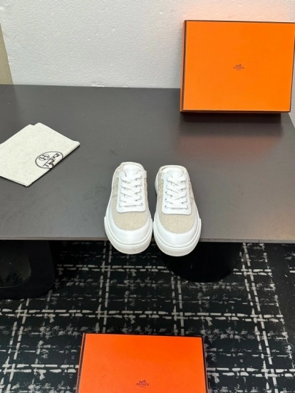 Hermès Deep Series Couple White Sneakers Casual Skate Shoes - AS00320