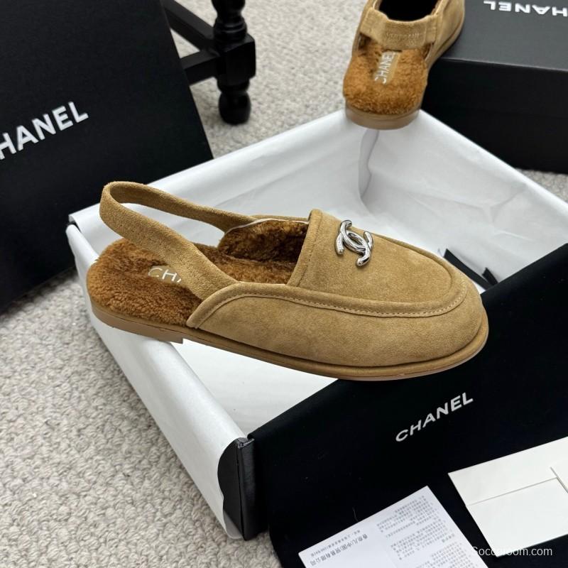 Chanel 2025/SS Teddy Fur Loafers with Double C Logo - KFY00300