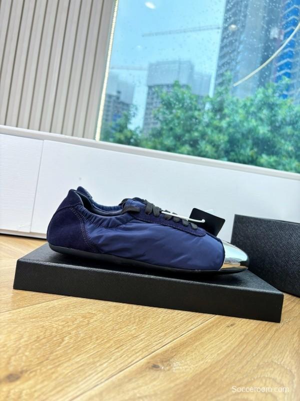 Prada Metal Toe Thin Sole Trainer Casual Shoes - LY00280