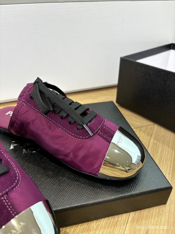 Prada Metal Toe Thin Sole Trainer Casual Shoes - LY00270