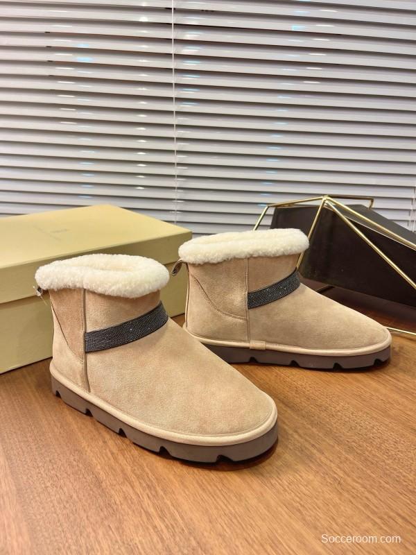 Brunello Cucinelli Winter New Snow Boots Lamb Fur Buns Boots - AS00350