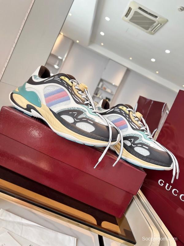 Gucci 2025/SS Series 2.0 Sneakers with Retro-Futuristic Design and Reflective Stripes - LY00460