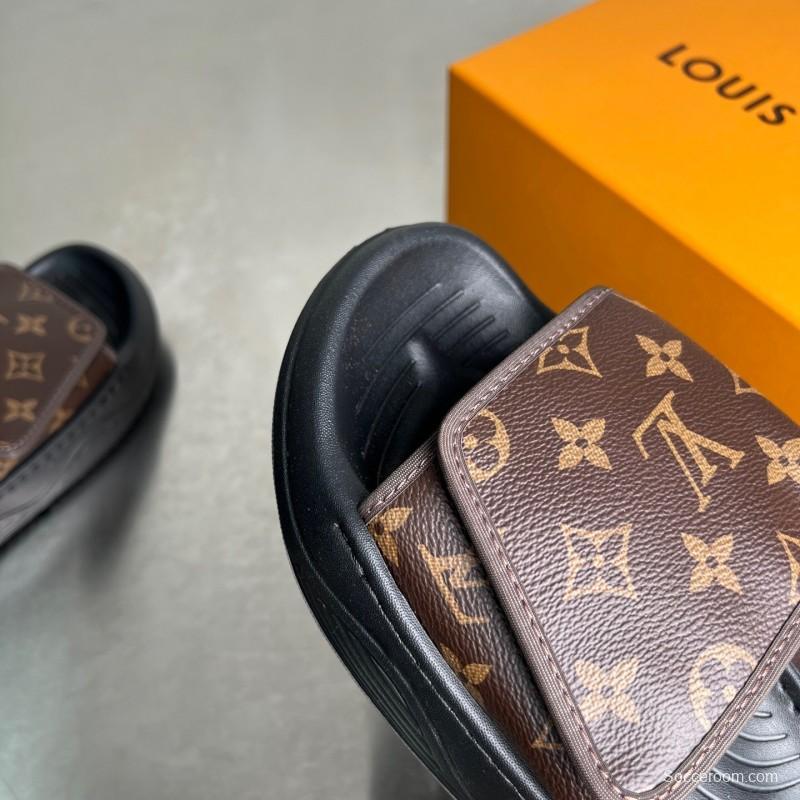 Louis Vuitton Miami Mule Slip-On Sandals with Velcro Strap - YC