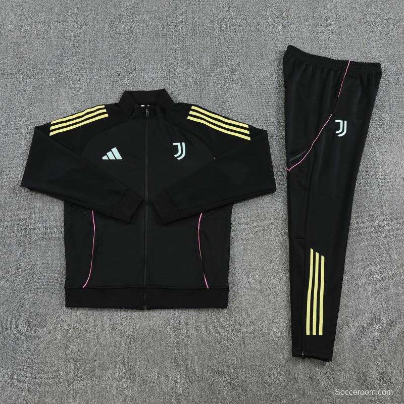 25/26 Juventus Black FULL Zipper Jacket Tracksuit +Long Pants