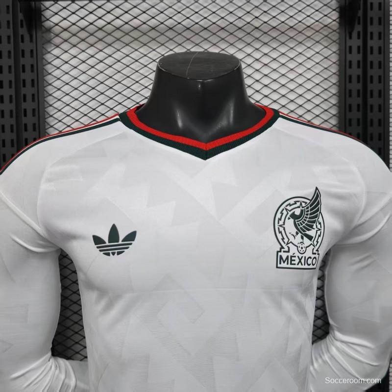 Player Version 2026 Mexico Away White Long Sleeve Jersey